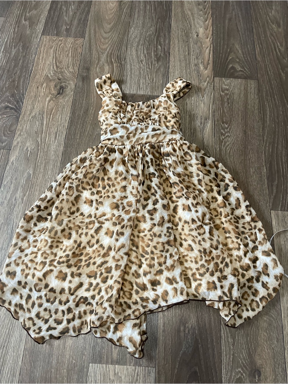 Bonnie Jean Leopard Print Tan and Brown Girls Dress